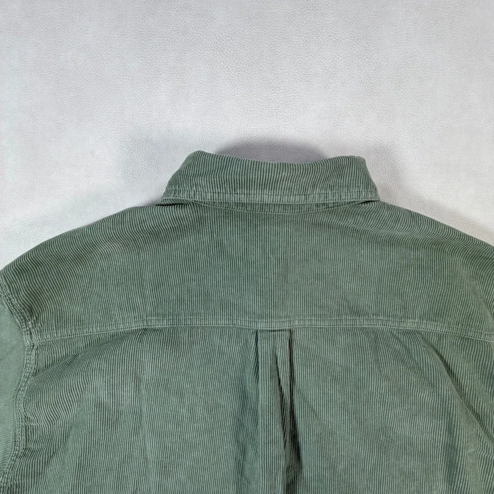 Levis Mens XL Sage Green Corduroy Button Down Shirt Jacket Shacket Oversized